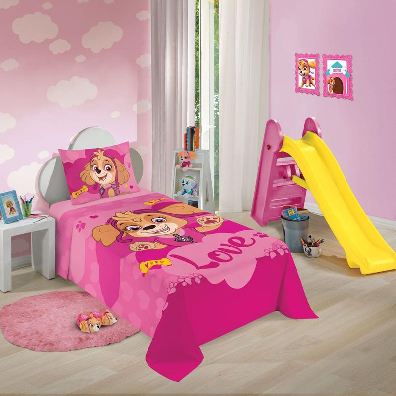 Jogo de Cama Infantil Patrulha Canina Menina Algodão Lepper - Jogo de ...