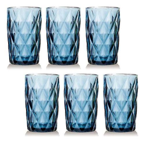 Jogo De Copo De Agua E Suco De Vidro Diamond 6 Unidades - Class Home ...