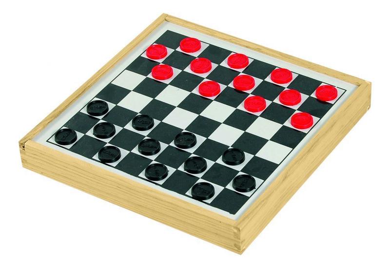 Jogo de Dama Tabuleiro 2 em 1 Dama e Trilha de Madeira - N/D - Outros ...