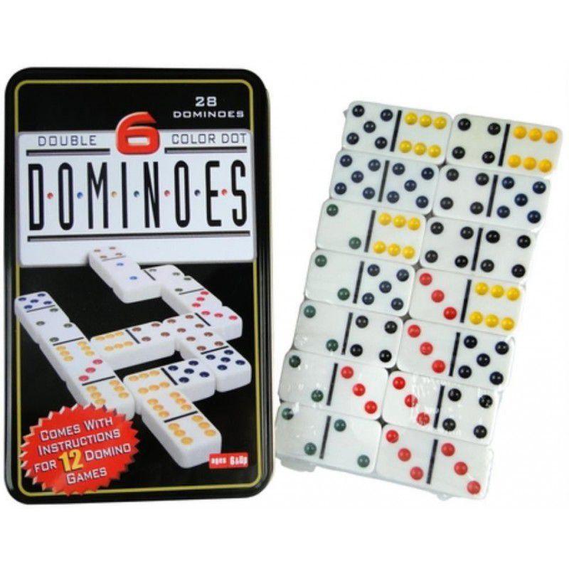 Jogo de Dominó com 28 Dominós Colorido com 12 Instruções - Dominoes ...