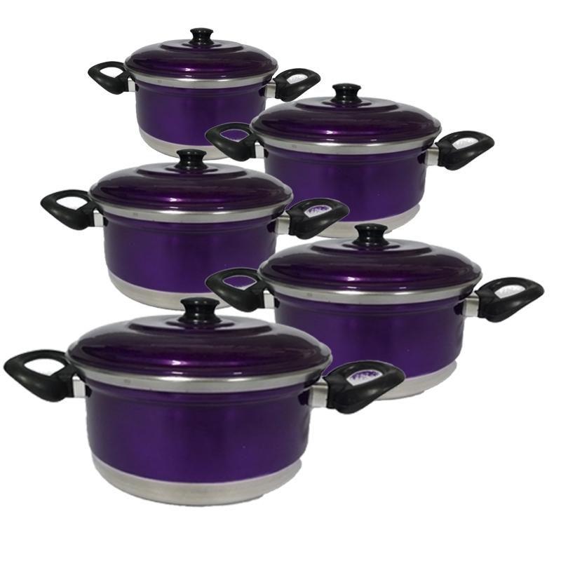 Jogo de panelas alumínio tampa leve cor roxo - Mundo Digital - casa ...