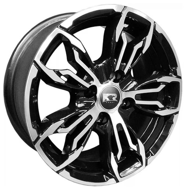 Jogo de Rodas Esportivas K61 Aro 14 x 6,0 4x108 ET30 Preto Diamantado ...