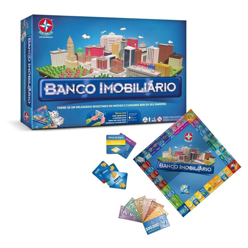Jogo de Tabuleiro e Cartas Banco Imobiliário Estrela - Jogos de ...