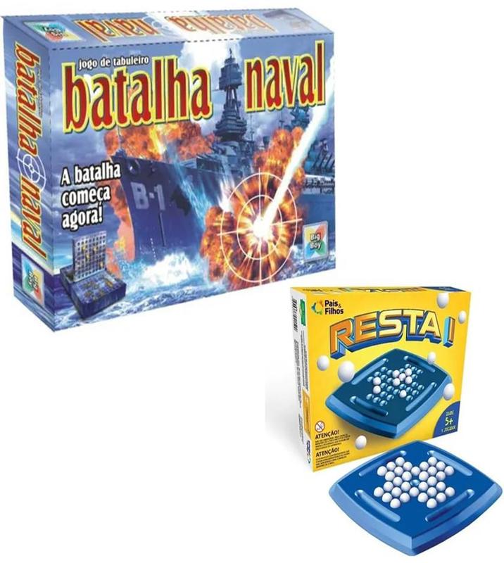 Jogo De Tabuleiro Educativo Batalha Naval e jogo resta 1 - BIG BOY ...
