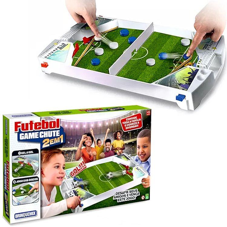 Jogo Futebol de Mesa Botão 2 em 1 Lança Discos e Gol a Gol - Brinquemix ...