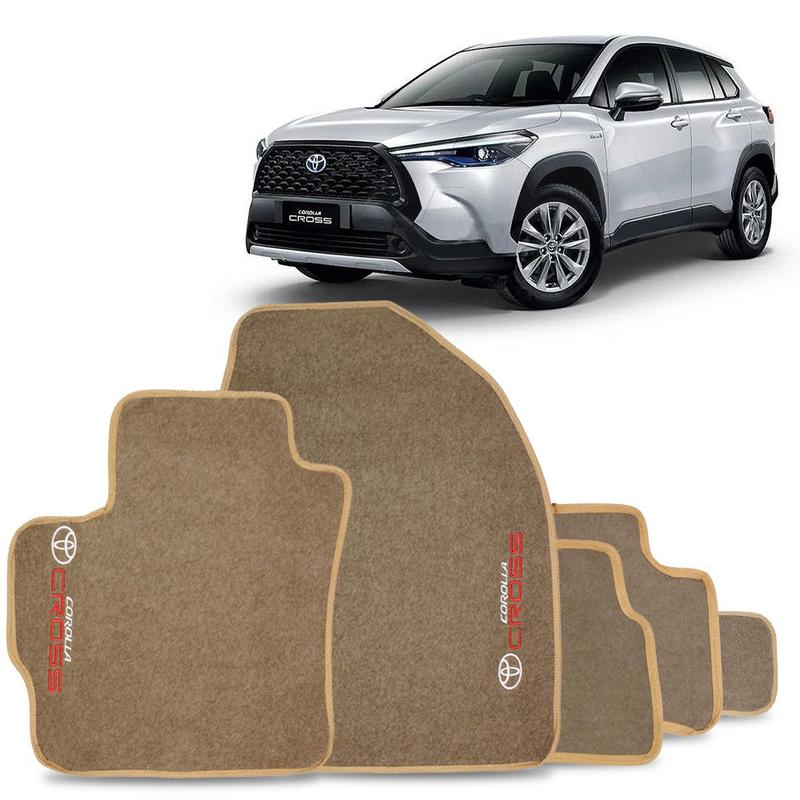 Jogo Tapete Carpete Automotivo Corolla Cross 2021 a 2023 Bege 5 Peças ...