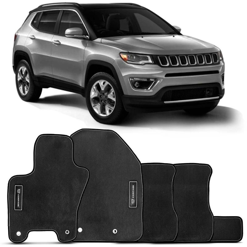 Jogo Tapete PVC Jeep Compass 2017 2018 2019 Logo Bordada 5 Peças - SP ...