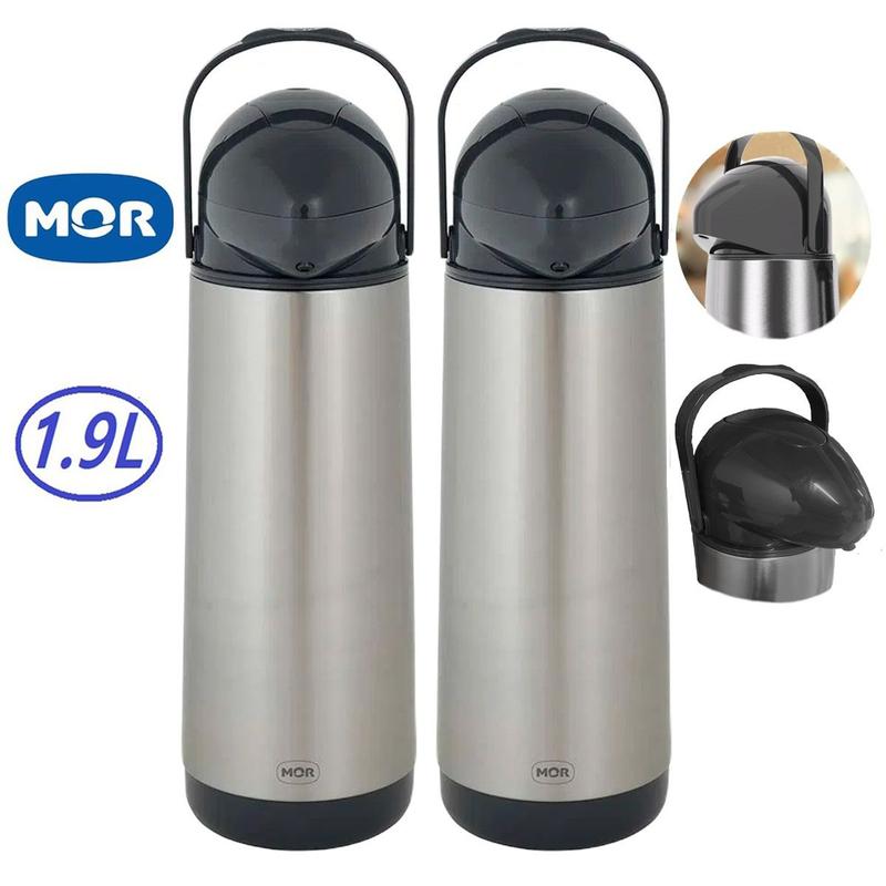 Kit 02 Garrafas Térmicas Inox Café Água Quente De Pressão Mor Nobile 1 ...