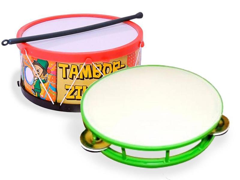 Kit 1 Pandeiro E Tambor Infantil Musicalidade Educativo - Artetoys ...