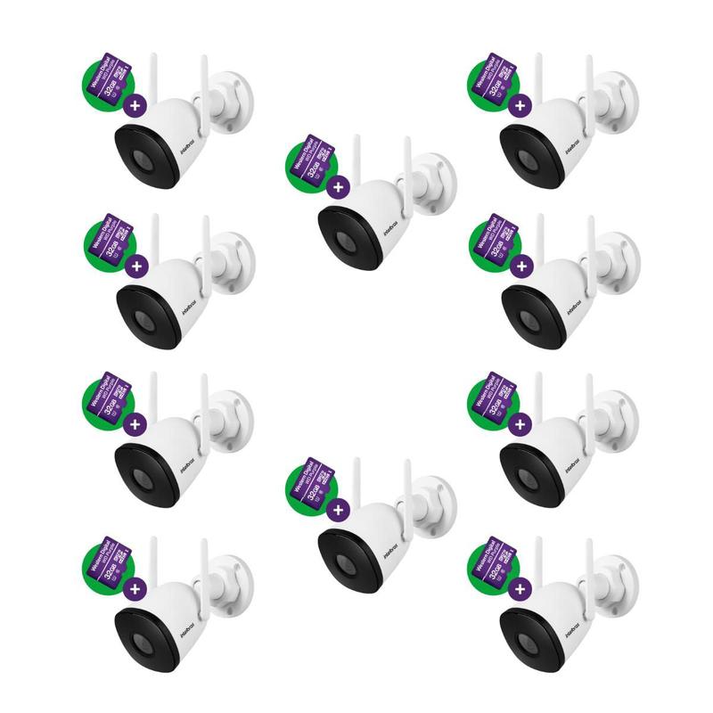 Kit 10 Câmeras Sem Fio iM5 SC + Sd Card 32 Gb Vê Pelo Celular não precisa DVR Intelbras