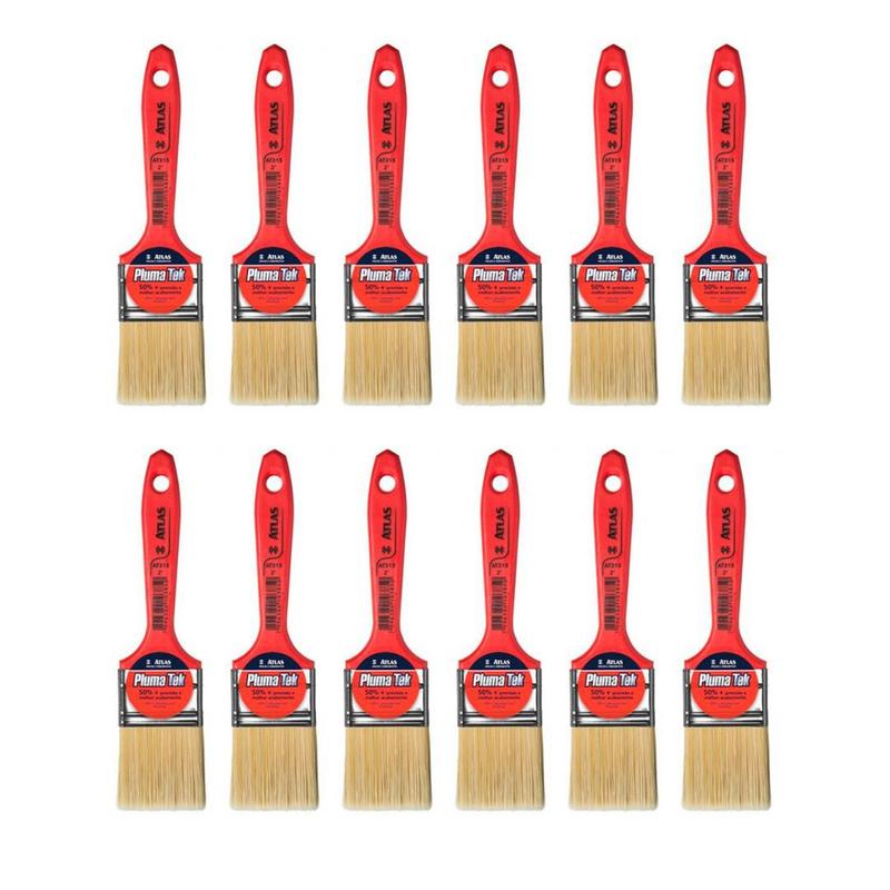 Kit 12 Pincel Trincha Atlas Sintetica Plumateck 315 (E) 2 - Pincéis ...