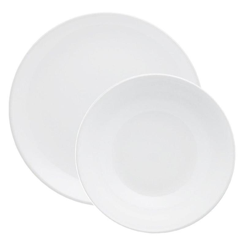 Kit 12 Pratos Fundos E 12 Pratos Rasos Oxford Unni White Ce - Prato ...
