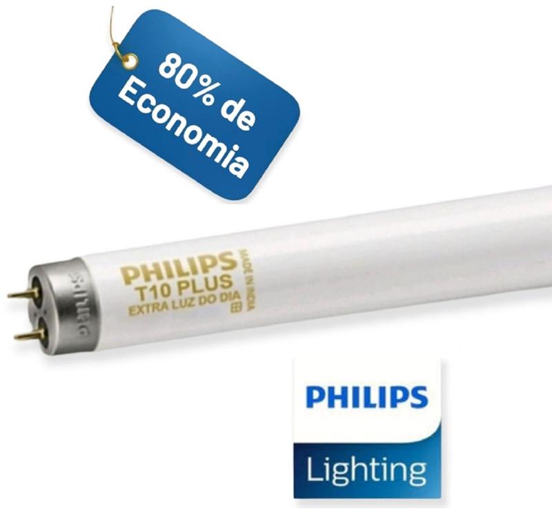Kit 12 Un Lâmpada Fluorescente 20w/750 T10, 5000k, Luz do dia, Philips ...