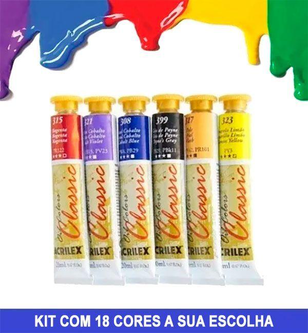 Kit 18 tinta a óleo oil colors classic acrilex 20ml - Tinta a Óleo ...