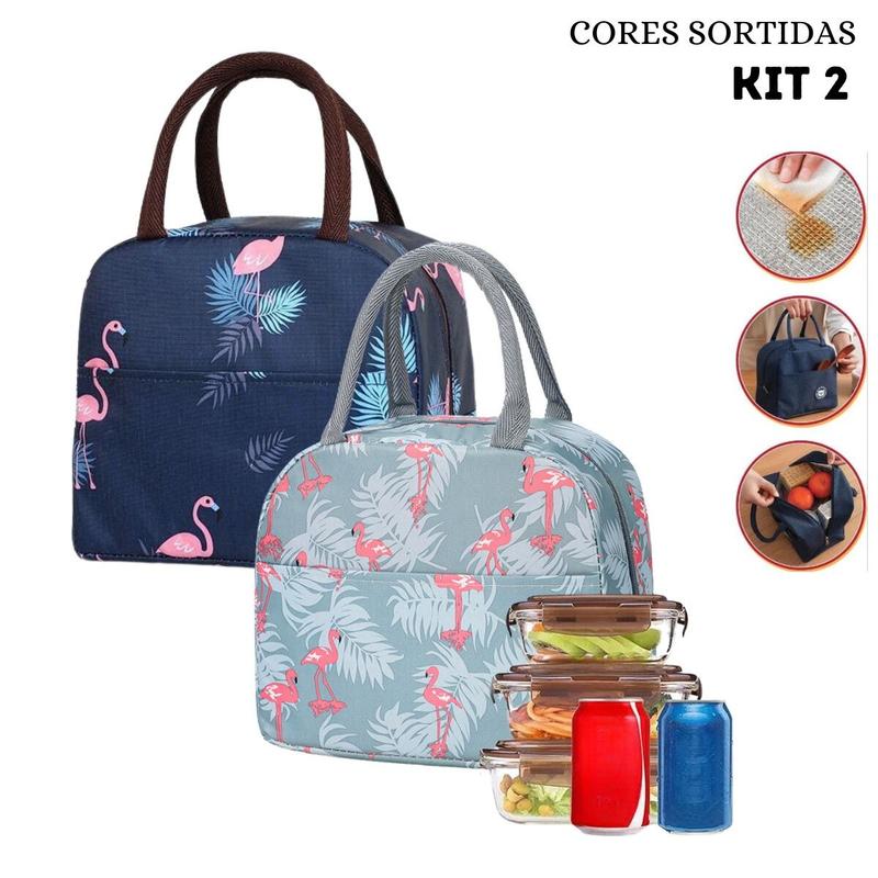 Kit 2 Bolsas Térmica Lancheira Pequena Marmita Unissex Marmitex - ALWY ...