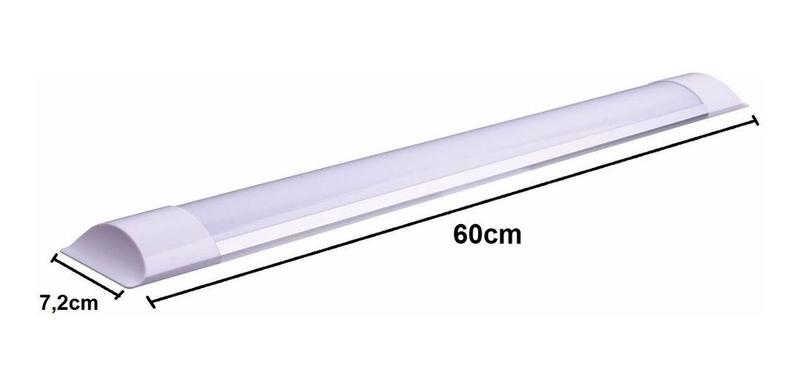 Kit 2 Lampada Led Tubular Sobrepor Linear 60cm 6500k 20w - MEGACE ...