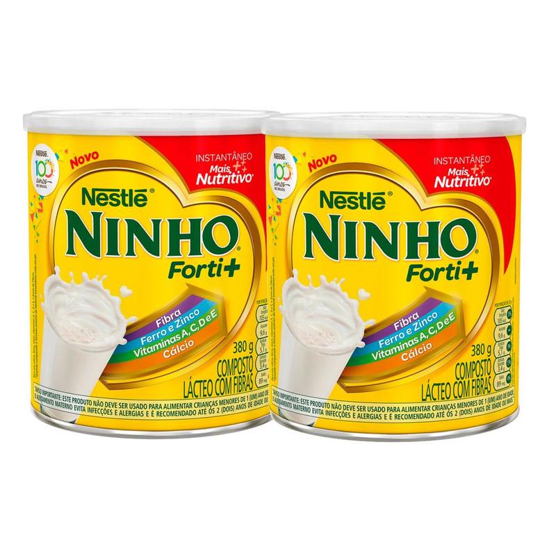 Kit 2 Ninho Instantâneo Forti+ Lata 380g - Leite em Pó - Magazine Luiza