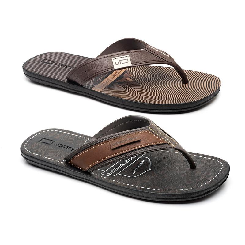 KIT 2 Pares de Chinelo Masculino Adulto Estilo Casual - Danper ...