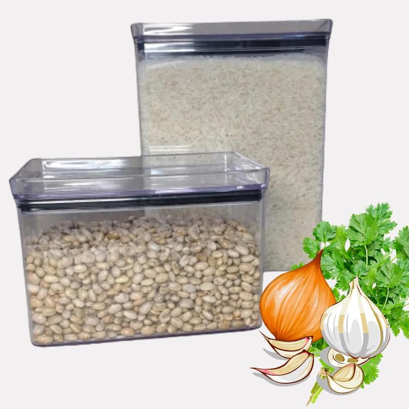 Kit 2 Potes Hermticos Arroz Feijo Mantimentos Acrlico - Paramout ...