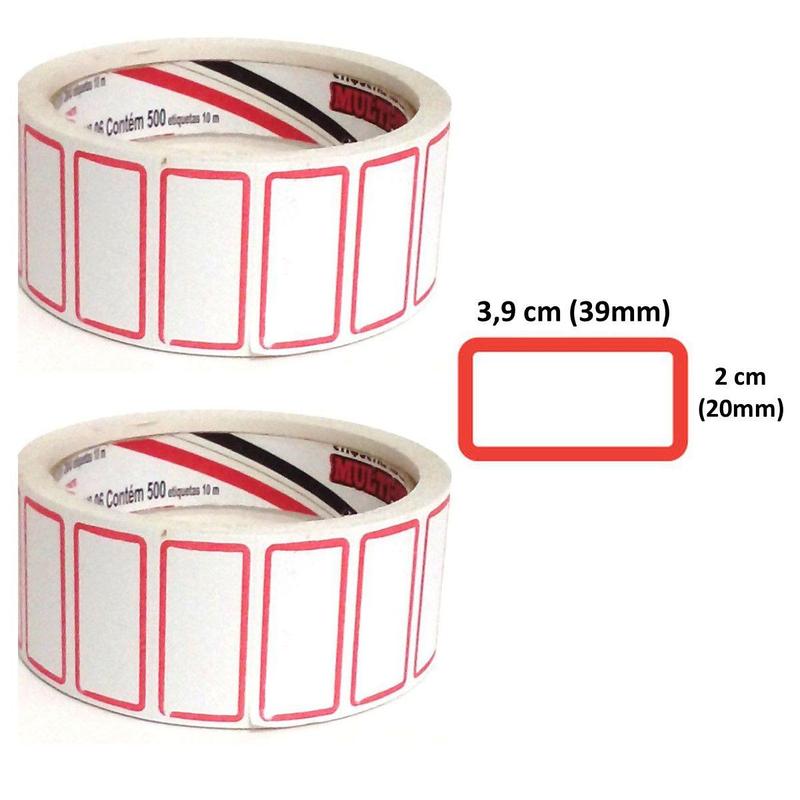Kit 2 Rolos Etiqueta 1000un 39x20 Fitacrel Comercial Escolar ...