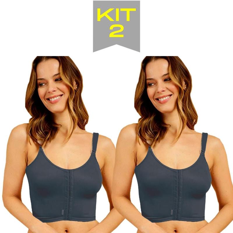 Kit 2 Sutiãs Pós Cirurgia Longo Alta Compressão - Cinta Moderna ...