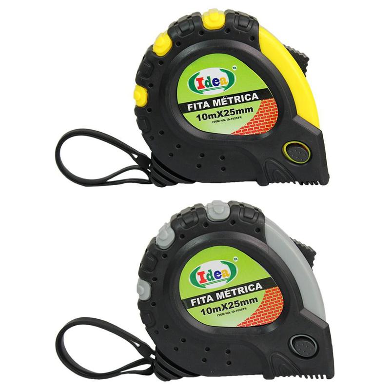 Kit 2 Trenas 10 Metros Corpo Emborrachado Fita 25mm Aço - Idea - Trena ...