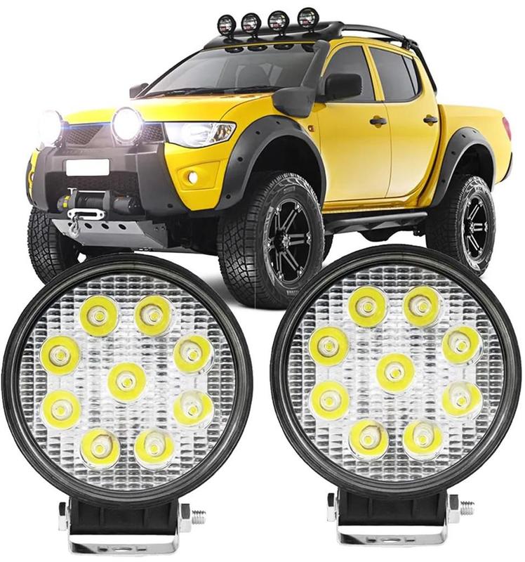 Kit 2 X Farol De Milha Led Redondo 27w 12v 24v Jeep Caminhao - RAYX ...