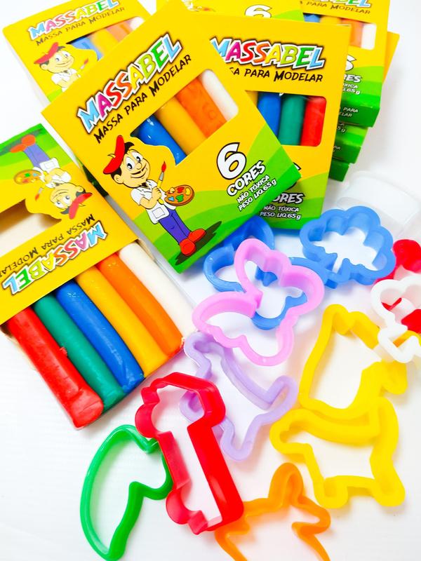 Kit 20 Massinha de Modelar + 100 Cortador Forminha Molde - Bolinha ...