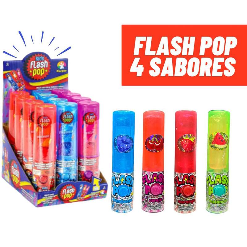 Kit 24x Pirulito com Luz Flash Pop Mini 17g - Kids Zone - Pirulito ...