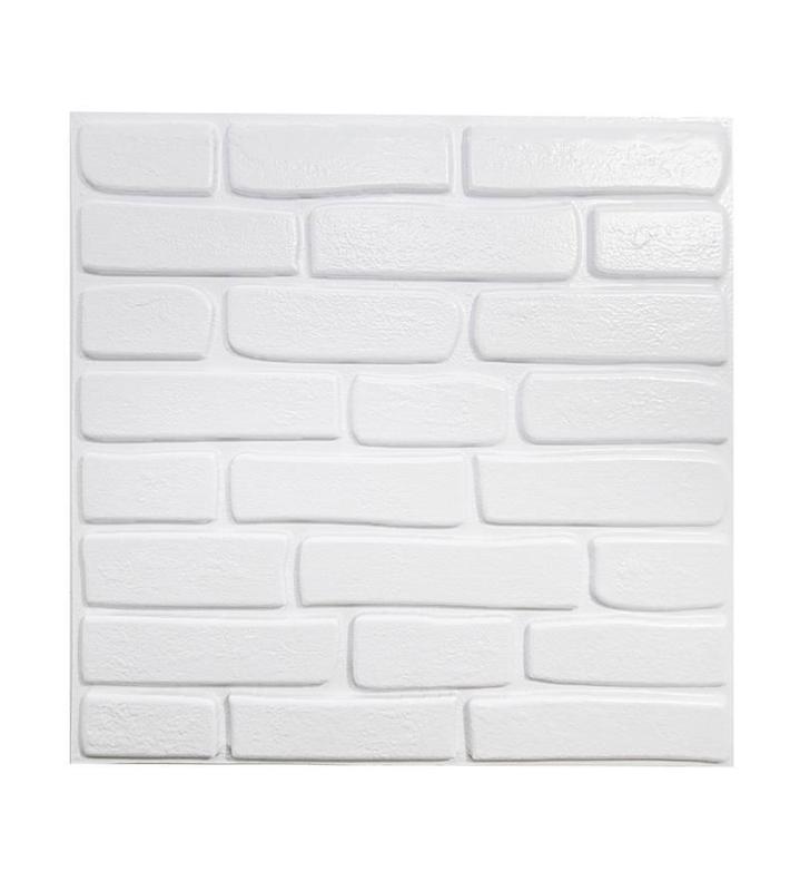 Kit 25 Placas Revestimento De Parede Pvc 3D Tijolinho Branco - Papel De ...