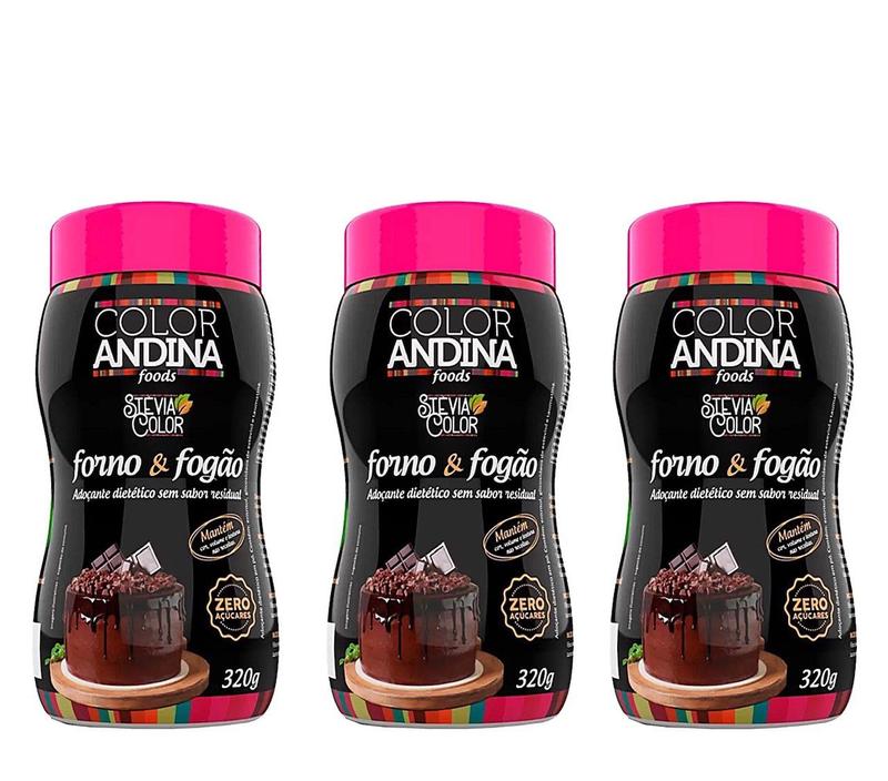 Kit 3 Adoçante Culinário Stevia Color Forno E Fogão 320g. - Color ...