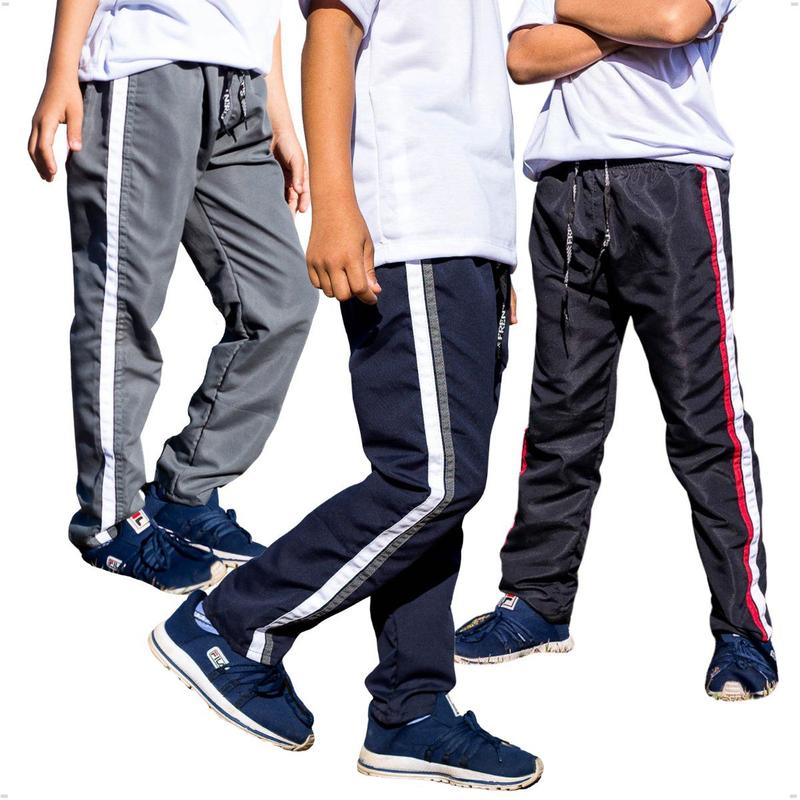 Kit 3 Calças Infantil Escolar Tactel Bolso Traseiro - Ben20 - Calça ...