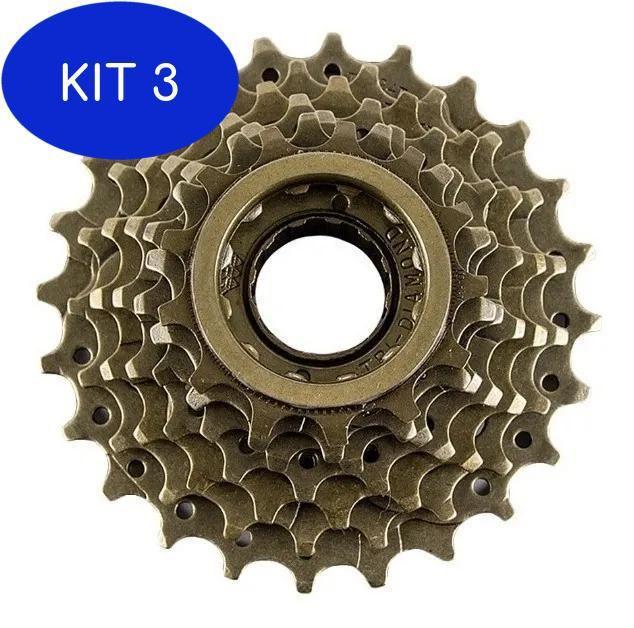 Kit 3 Catraca Roda Livre Bike 7 Marchas 13/28 Dourada - Tri-diamond ...