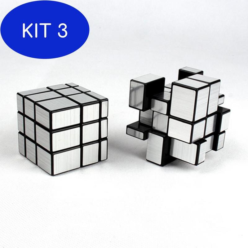 Kit 3 Cubo Mágico Mirror Blocks Espelhado Qiyi Prateado 3X3 - Cubo ...