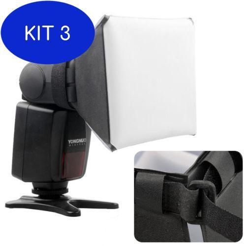Kit 3 Difusor Para Flash Softbox Pixco Universal Canon Sony Nikon ...