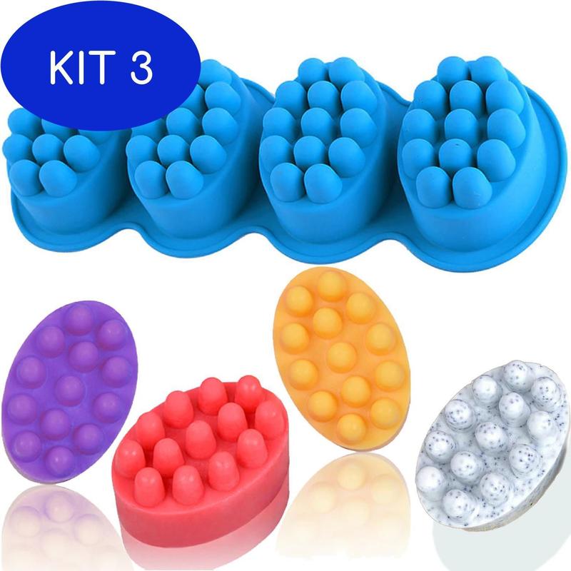 Kit 3 Forma Para Sabonetes Artesanais 4 Cavidades - Puro E Essencial ...