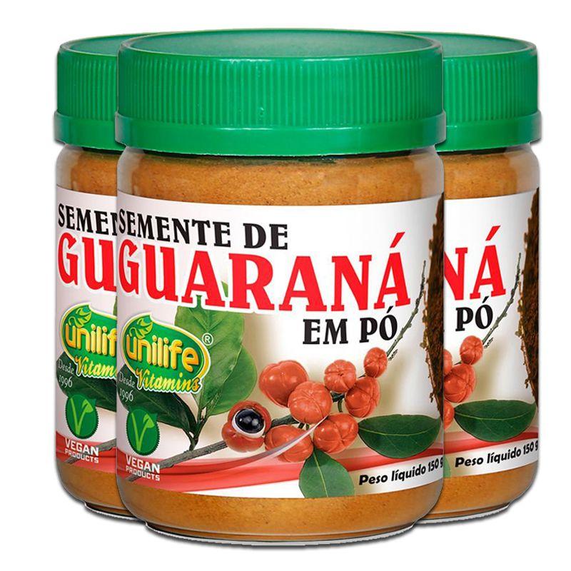 Kit 3 Guaraná em pó puro 150g Unilife - Pó de Guaraná - Magazine Luiza