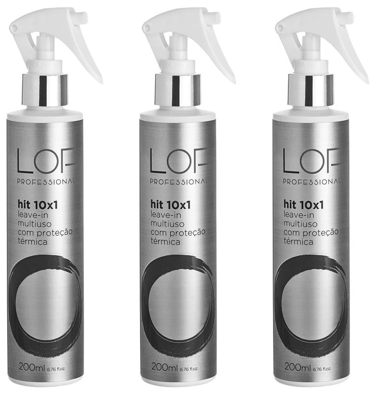 KIT 3 Hit 10X1 - Leave-in com Proteção Térmica 200 ml - LOF - Leave in ...