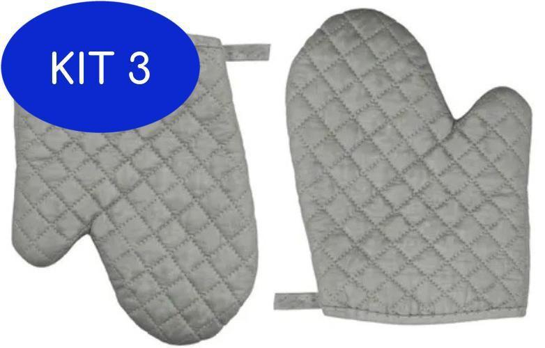 Kit 3 Luva Termica Para Cozinha Altas Temperaturas - Yazi - Luvas para ...