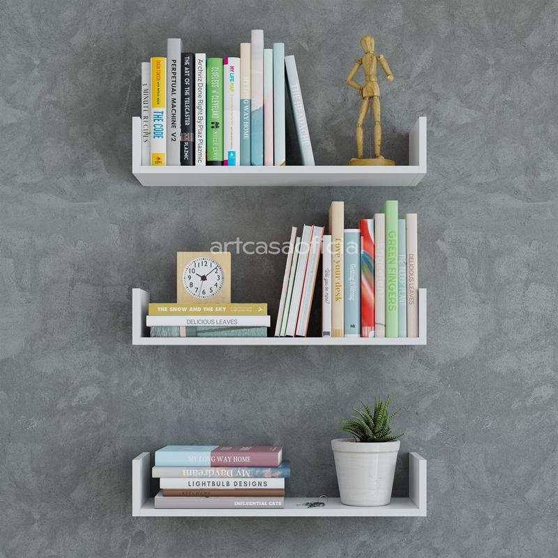 Kit 3 Prateleiras De Parede Para Livros Suporte Invisível - ArtMega ...