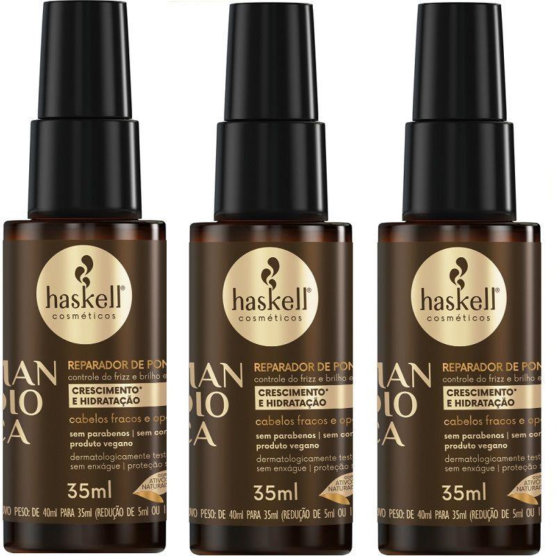 Kit 3 Reparador de Pontas Haskell Mandioca 35ML - Produtos ...