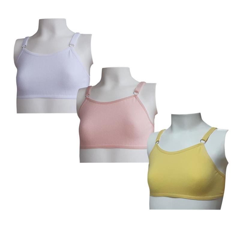 Kit 3 Sutiã Menina infantil Juvenil Algodão sem bojo - OPTE MODA INTIMA ...