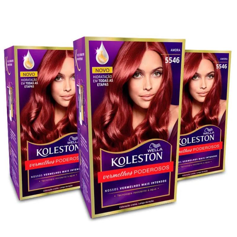 Kit 3 Tinta de Cabelo Koleston Wella 100% Cor Intensa - VÁRIAS CORES ...