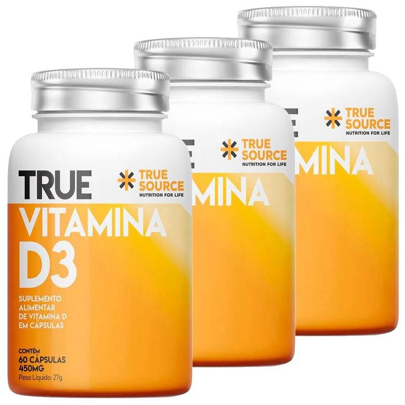 Kit 3 True Vitamina D3 60 Cápsulas True Source - Vitaminas A-Z ...