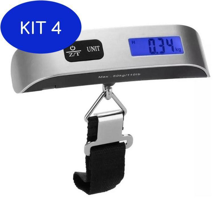 Kit 4 Balança Digital Portátil Para Bagagem Pesa Até 50 Kg - XSD ...