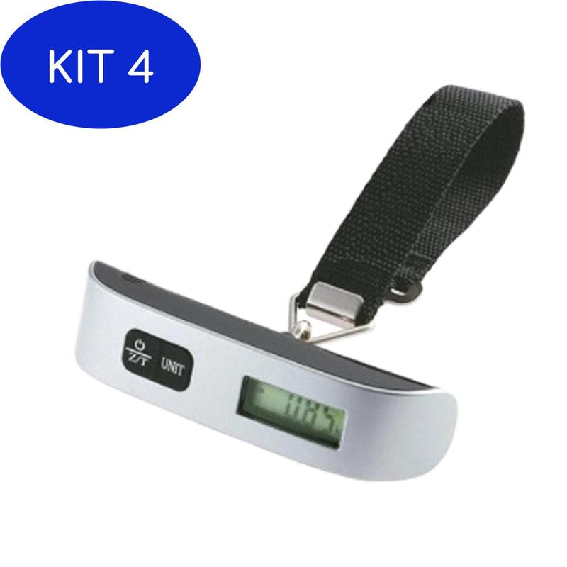 Kit 4 Balança Portátil Digital Para Bagagem Prata - Meu Kit De Viagem ...