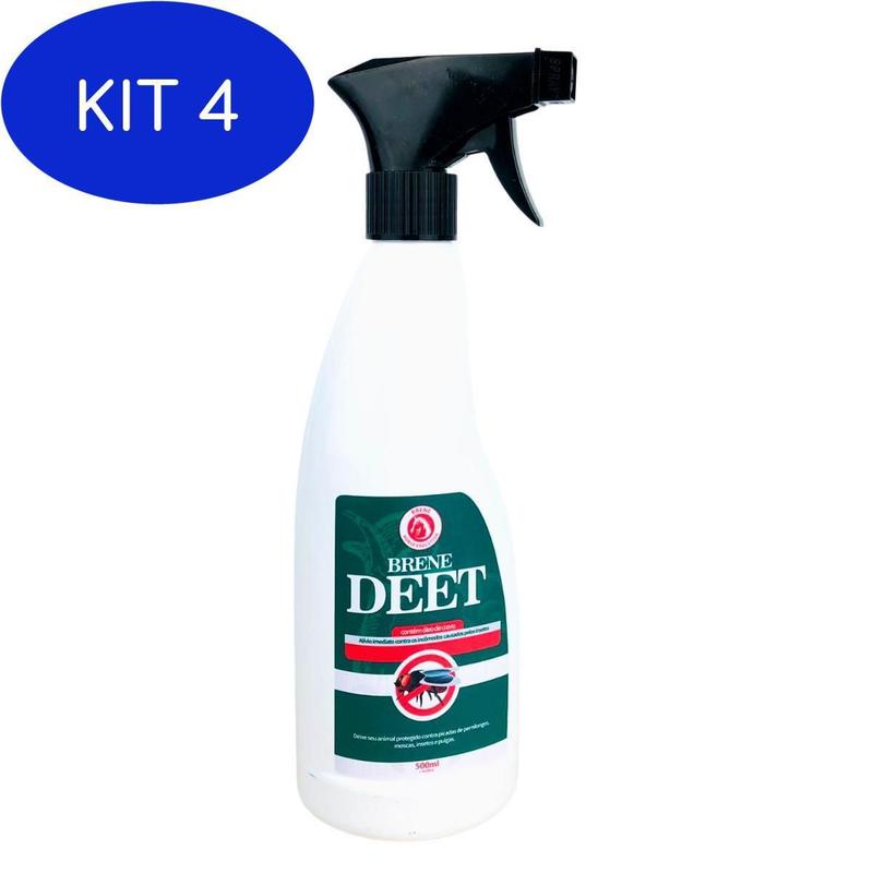 Kit 4 Brene Deet Spray 500Ml Brene Horse Repelente De Brene Horse