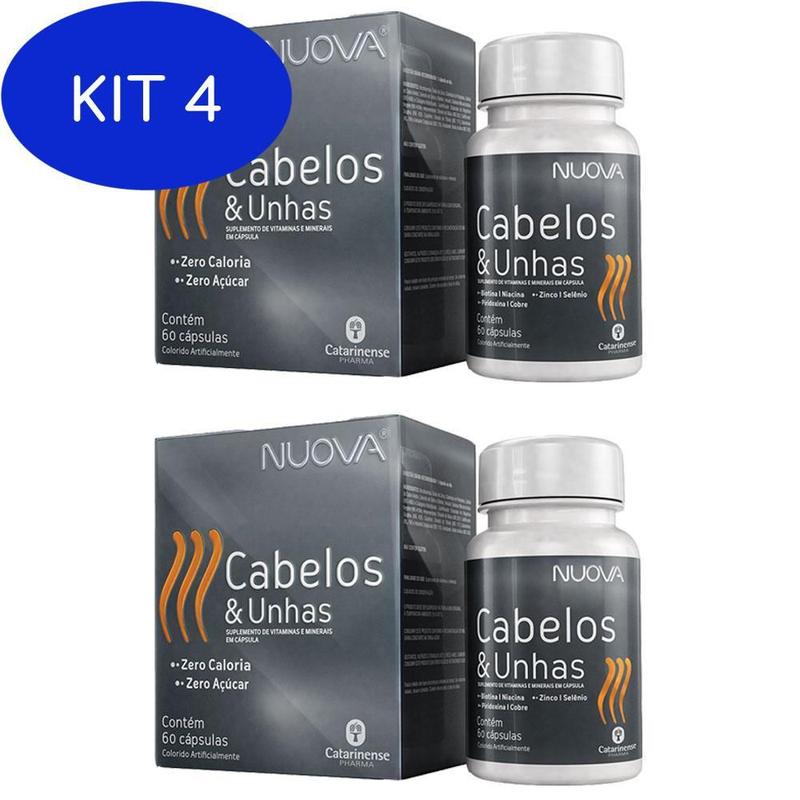 Kit 4 Cabelos E Unhas Nuova - 2X De 60 Cápsulas - - Catarinense ...
