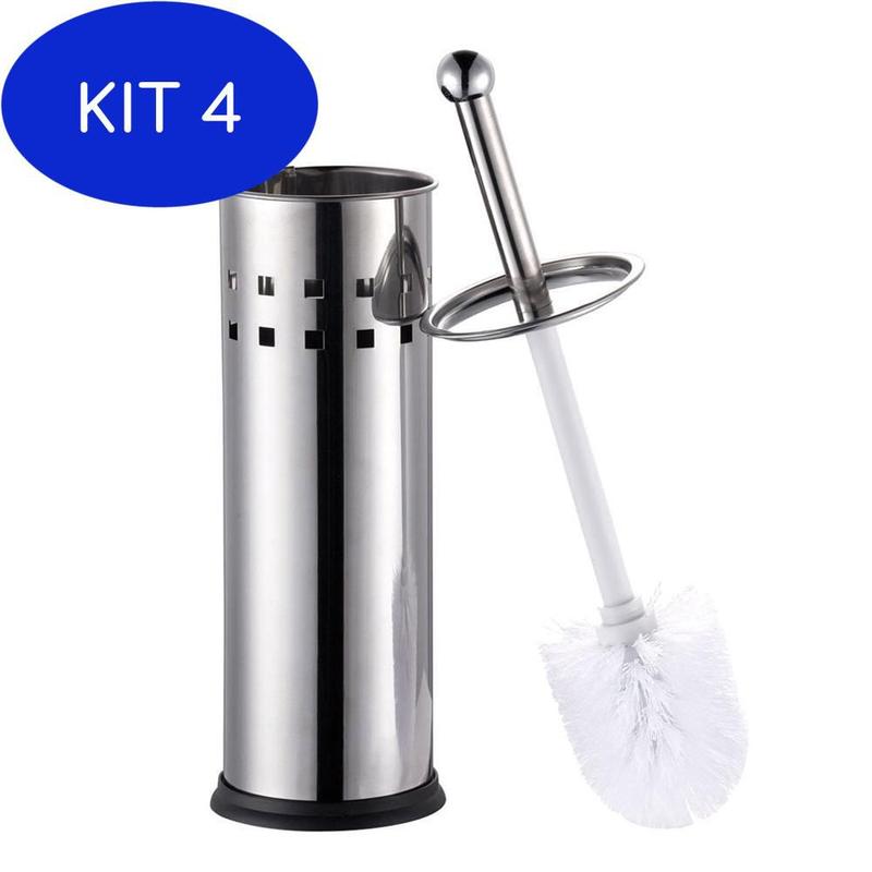 Kit 4 Escova Sanitária Para Banheiro Com Base Em Inox - Ricaelle ...