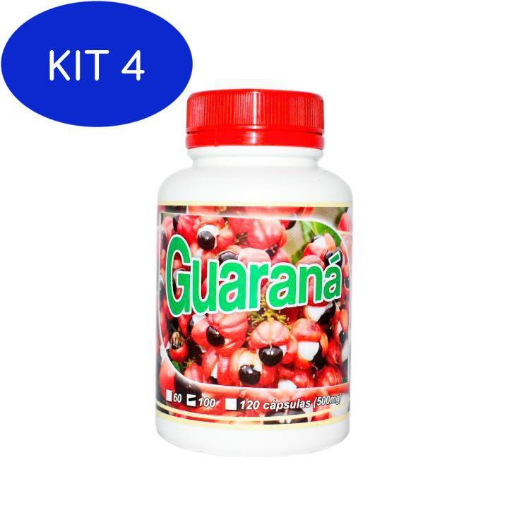 Kit 4 Guaraná 100 Cápsulas 500Mg - Erva Nativa - Pó de Guaraná ...